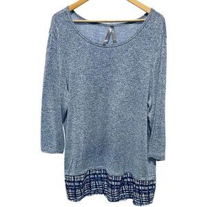 Spacedye Blue Scoop Neck Sweater Tunic